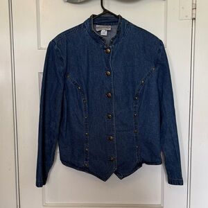 Vintage  Stonebridge Denim Button-Front Jacket Dark Blue Size 14